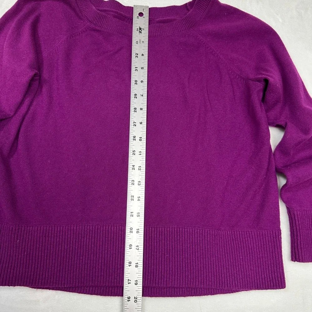 Lou & Grey Purple Long‎ Sleeve Crew Neck Sweater Sz XS Bohemian Artsy Colorful